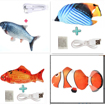 Electric Funny Cat Simulation Fish Beating Usb Jumping Cat Toy
