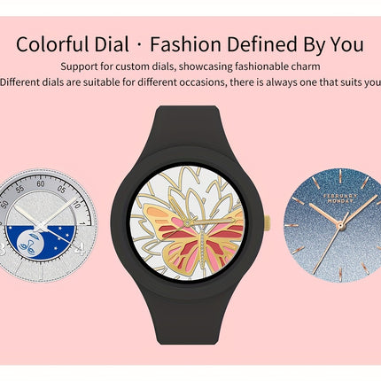 Fashion Smart Watch For Women 2024 New Arrivals 1.2Inch Round Screen Ladies Wristwatches Outdoor Exercise Fitness Tracker Multiple Sports Mode Steps Calories Sleep Monitoring Music Control Message Push Wireless Call Smartwatc