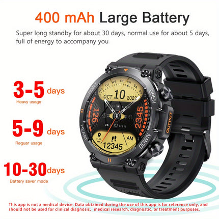 Mens Smart Watch - Seamless Wireless Calling & Message Alerts, HD Touchscreen, Health Tracker, Sport-Ready - Universally Compatible with Smartphones