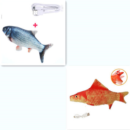 Electric Funny Cat Simulation Fish Beating Usb Jumping Cat Toy