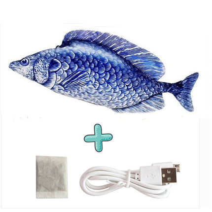 Electric Funny Cat Simulation Fish Beating Usb Jumping Cat Toy