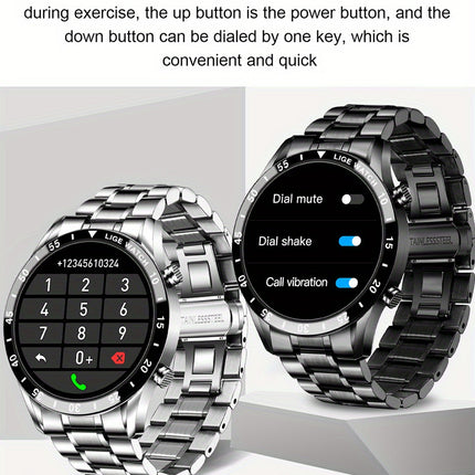 LIGE 2023 Full Circle Touch Screen Steel Band Call Man Smart Watch Waterproof Sports Activity Fitness Smartwatch For Men