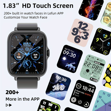 Multifunctional Sports Smart Watch For Men & Women, 1.83'' Full Touch Screen With Wireless Calling & Messaging, Pedometer, Android-Compatible, Casual Style, Gift Idea