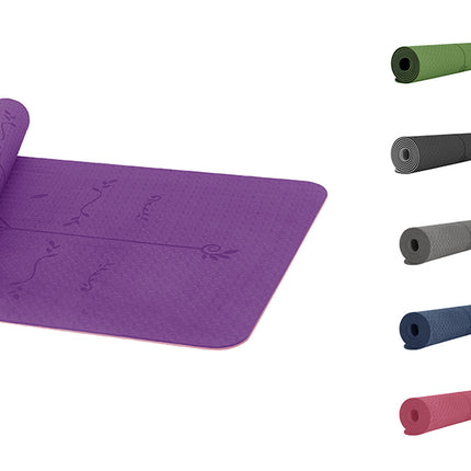 Good Nite 6mm TPE Yoga Mat - Non-Slip with Alignment Lines for Pilates, Fitness & Gym, Includes Strap (183x61cm)