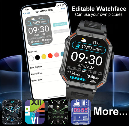 Men's Wireless Smart Watch with 100+ Sport Modes, Full Touch Screen Activity Tracker, Pedometer, and Calorie Counter for Smartphones