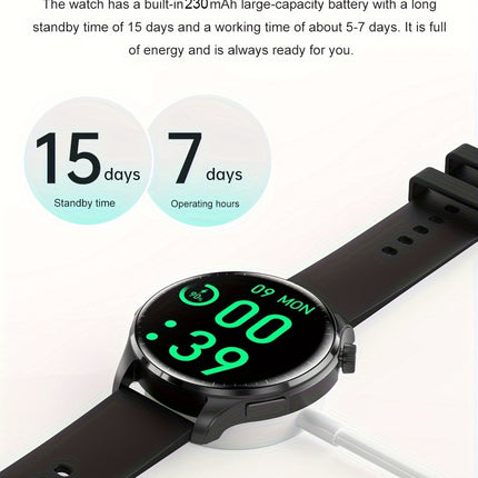GUHUAVMI 2024 New Men's Sports Smart Watch GPS Track NFC Voice Assistant Wireless Call Smart Watch 1.53-inch AMOLED 360 * 360 HD Screen Watch GT4.