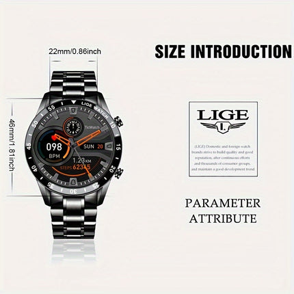 LIGE Smart Watch (Wireless Call) For Women Men, 1.39" HD Display, Multi Sports Modes, Information Alerts, Music Control, Sleep Monitoring, Sports Pedometer Watch For Android IOS