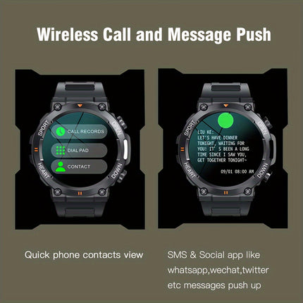 Mens Smart Watch - Seamless Wireless Calling & Message Alerts, HD Touchscreen, Health Tracker, Sport-Ready - Universally Compatible with Smartphones