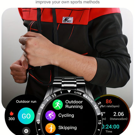 LIGE Smart Watch (Wireless Call) For Women Men, 1.39" HD Display, Multi Sports Modes, Information Alerts, Music Control, Sleep Monitoring, Sports Pedometer Watch For Android IOS