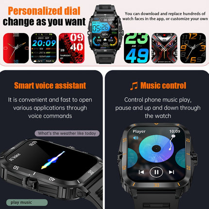 1pc Smart Watch, 1.96" HD Screen Voice Calling 430mHA Large Battery Watch, 100+Sport Mode Smart Bracelet, 3ATM Swimming Waterproof Smart Watch For Android And IPhone, Best Gifts