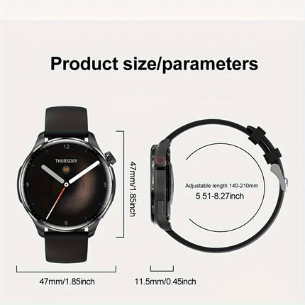 GUHUAVMI 2024 New Men's Sports Smart Watch GPS Track NFC Voice Assistant Wireless Call Smart Watch 1.53-inch AMOLED 360 * 360 HD Screen Watch GT4.