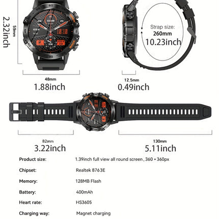 LIGE HD Smart Watch - Stylish Wrist Watches for Women Men with Wireless Call, 1.39" High-Definition Display, Multi-Sports Modes, Information Alerts, Sedentary Reminders, Music Control, Sports Pedometer, and Heart Rate Monitor