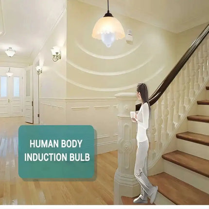 PIR Motion Sensor LED Light Bulb 12W E27 Smart Bulb Motion Activated ON/OFF Home Lights Lamp with Motion Sensor for Home Stair