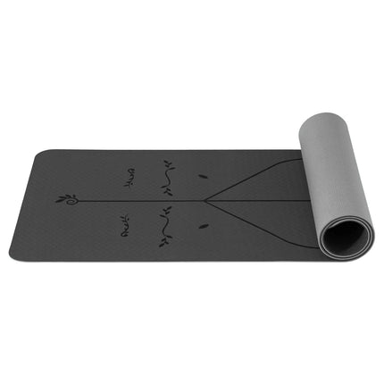Good Nite 6mm TPE Yoga Mat - Non-Slip with Alignment Lines for Pilates, Fitness & Gym, Includes Strap (183x61cm)