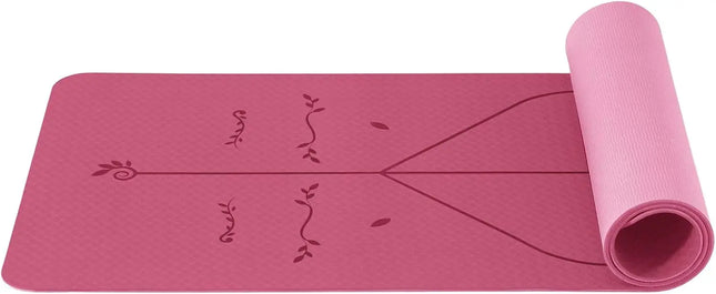 Good Nite 6mm TPE Yoga Mat - Non-Slip with Alignment Lines for Pilates, Fitness & Gym, Includes Strap (183x61cm)