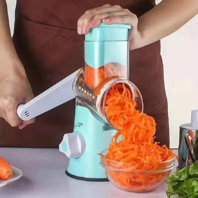 Multifunctional Drum Vegetable Slicer Hand Crank Home Kitchen Chopper Potato Grater Cheese Grinder with Interchangeable Blades
