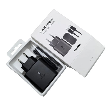 Samsung 45W PD Charger Super Fast Charging For Galaxy S25 Ultra Plus S24 S23 S22 A56 A55 A36 EU Adapter 5A Type C Cable