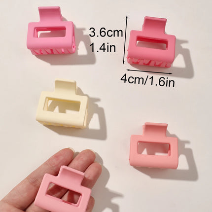 4 Pack Medium Small Hair Clips for Women, Claw Clips for Thick Thin Hair, Strong Hold Square Jaw Clips