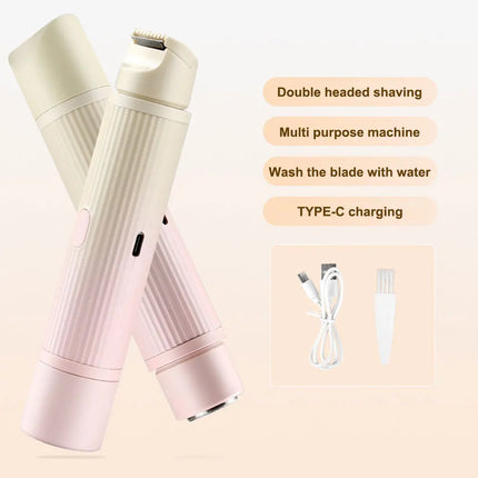 2in1 Electric Razors for Women Bikini Trimmer Facial Mustache Shavers for Ladies Body Underarms Legs Portable Painless Epilator