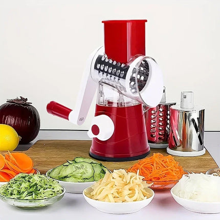 Multifunctional Drum Vegetable Slicer Hand Crank Home Kitchen Chopper Potato Grater Cheese Grinder with Interchangeable Blades