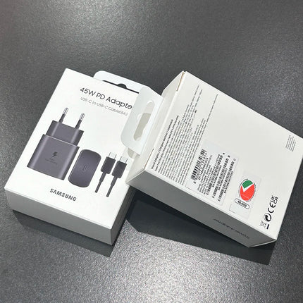 Samsung 45W PD Charger Super Fast Charging For Galaxy S25 Ultra Plus S24 S23 S22 A56 A55 A36 EU Adapter 5A Type C Cable