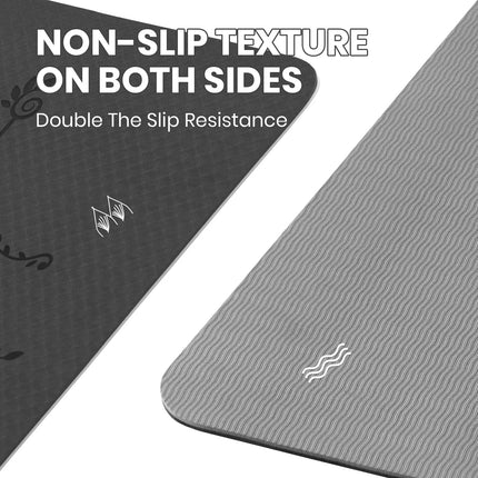 Good Nite 6mm TPE Yoga Mat - Non-Slip with Alignment Lines for Pilates, Fitness & Gym, Includes Strap (183x61cm)