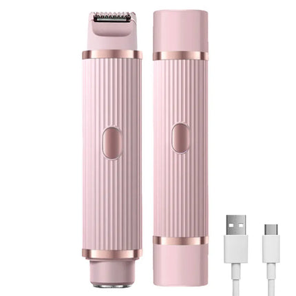 2in1 Electric Razors for Women Bikini Trimmer Facial Mustache Shavers for Ladies Body Underarms Legs Portable Painless Epilator