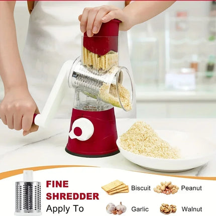 Multifunctional Drum Vegetable Slicer Hand Crank Home Kitchen Chopper Potato Grater Cheese Grinder with Interchangeable Blades