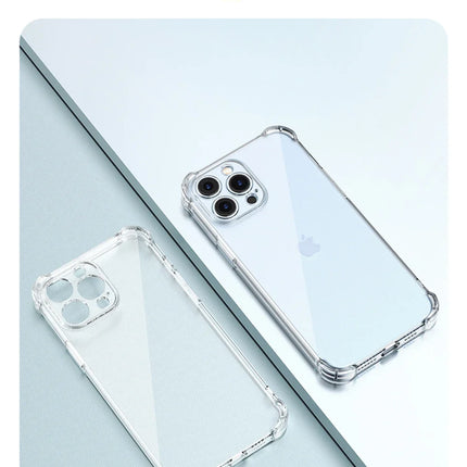 Shockproof Silicone Clear Phone Case For iPhone 13 11 12 14 Pro Max Mini Lens Protection Back Case For iPhone 15 16 PRO XS X XR