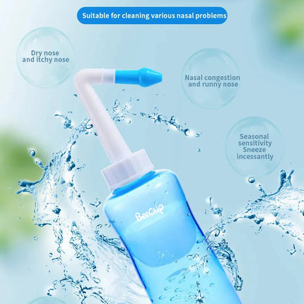 1 Piece Nasal Wash Bottle 300ml Adult And Children Nasal Cavity And Nasal Wash Bottle Physiological Saline Rhinitis Manual