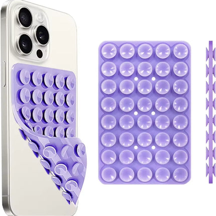 Silicone Suction Cup Phone Case Mount Double Sided Hands-Free Strong Grip Holder for Selfies and Videos for iPhone Android