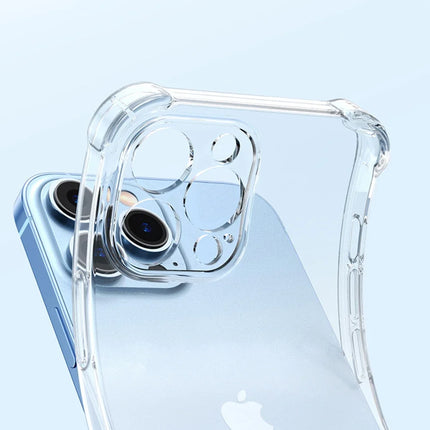 Shockproof Silicone Clear Phone Case For iPhone 13 11 12 14 Pro Max Mini Lens Protection Back Case For iPhone 15 16 PRO XS X XR