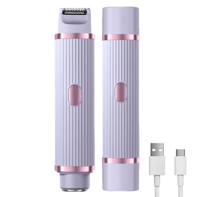 2in1 Electric Razors for Women Bikini Trimmer Facial Mustache Shavers for Ladies Body Underarms Legs Portable Painless Epilator