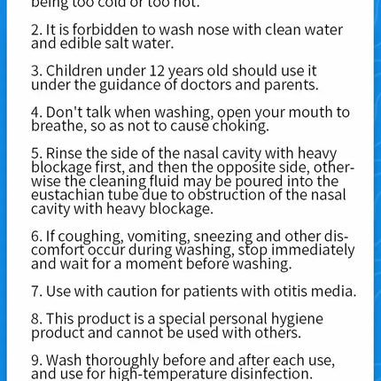 1 Piece Nasal Wash Bottle 300ml Adult And Children Nasal Cavity And Nasal Wash Bottle Physiological Saline Rhinitis Manual