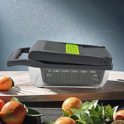 14/16 In 1 Vegetable Slicer Food Chopper Cutter Grater Cheese Onion Shredder Kitchen Tool for Carrots Tomatoes and Fruits