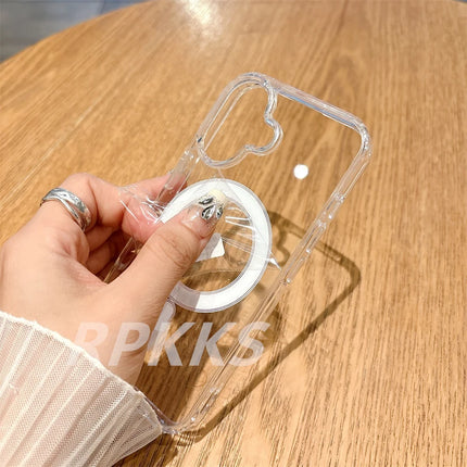 Crystal HD Transparent For Magsafe Magnetic Wireless Charge Case For iphone 11 12 13 14 15 16 Pro Max XR X S 7 8 Plus Hard Cover
