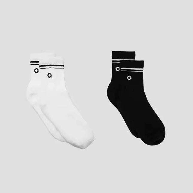 4 Pairs Fashion Alphabet Printed Yoga Mid Tube Socks Unisex Pure Cotton Sweat Absorbing Breathable Classic Outdoor Leisure Daily