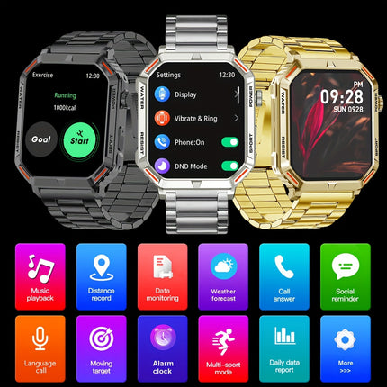 Men's Wireless Smart Watch with 100+ Sport Modes, Full Touch Screen Activity Tracker, Pedometer, and Calorie Counter for Smartphones