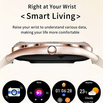 Smart Watch (Answer/Make Call), 128"AMOLED High-definition Color Screen, IP67 Waterproof/ Calculator/ Engineering Test Mode & Shipping Mode/Do Not Disturb Mode/Battery Saver Mode Fitness Watches for Women & Men
