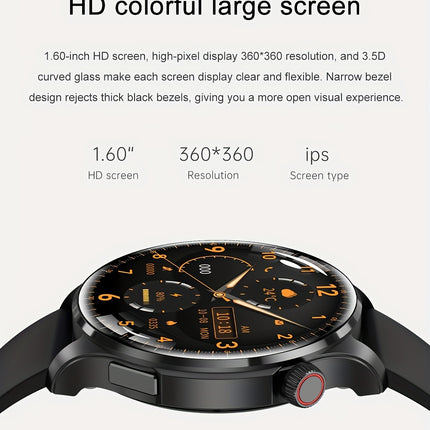 GUHUAVMI 2024 New Men's Sports Smart Watch GPS Track NFC Voice Assistant Wireless Call Smart Watch 1.53-inch AMOLED 360 * 360 HD Screen Watch GT4.