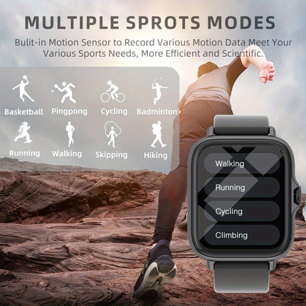 Multifunctional Sports Smart Watch For Men & Women, 1.83'' Full Touch Screen With Wireless Calling & Messaging, Pedometer, Android-Compatible, Casual Style, Gift Idea