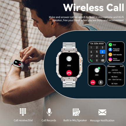LIGE Smart Watch Wireless Call For Women Men, 1.96" HD Display, Multi Sports Modes, Voice Assistant, Weather Forecast, Calorie Monitoring, Sports Pedometer Watch For Android IOS
