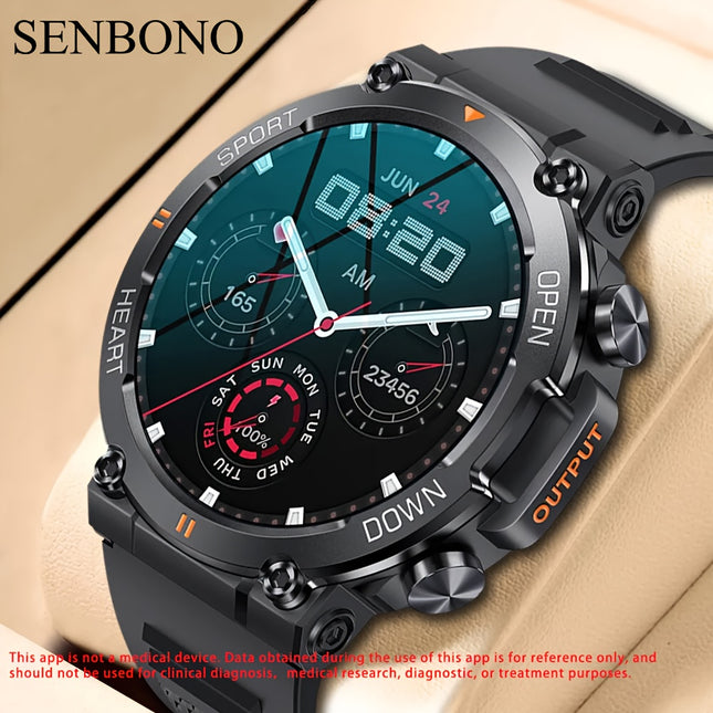 Mens Smart Watch - Seamless Wireless Calling & Message Alerts, HD Touchscreen, Health Tracker, Sport-Ready - Universally Compatible with Smartphones
