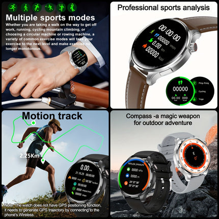 GUHUAVMI 2024 New Men's Sports Smart Watch GPS Track NFC Voice Assistant Wireless Call Smart Watch 1.53-inch AMOLED 360 * 360 HD Screen Watch GT4.