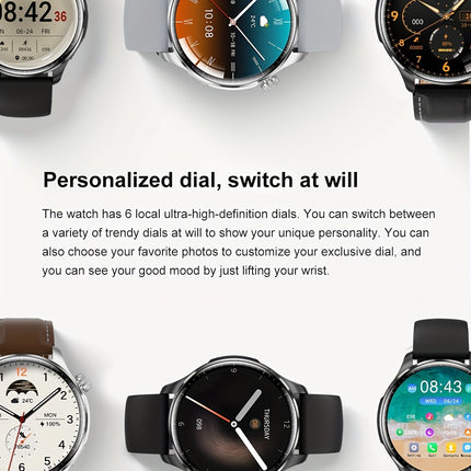 GUHUAVMI 2024 New Men's Sports Smart Watch GPS Track NFC Voice Assistant Wireless Call Smart Watch 1.53-inch AMOLED 360 * 360 HD Screen Watch GT4.