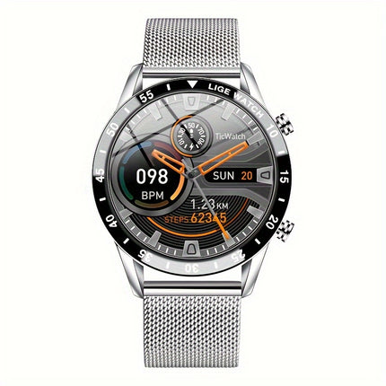 LIGE 2023 Full Circle Touch Screen Steel Band Call Man Smart Watch Waterproof Sports Activity Fitness Smartwatch For Men