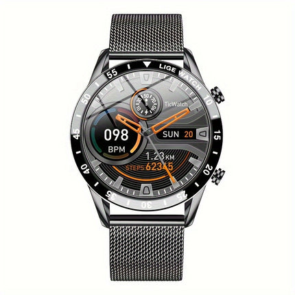 LIGE 2023 Full Circle Touch Screen Steel Band Call Man Smart Watch Waterproof Sports Activity Fitness Smartwatch For Men