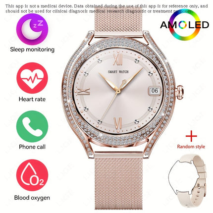 Smart Watch (Answer/Make Call), 128"AMOLED High-definition Color Screen, IP67 Waterproof/ Calculator/ Engineering Test Mode & Shipping Mode/Do Not Disturb Mode/Battery Saver Mode Fitness Watches for Women & Men
